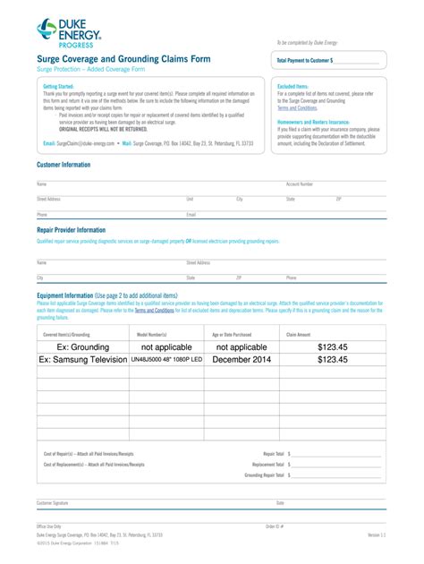 Duke Energy Surge Coverage Fill And Sign Printable