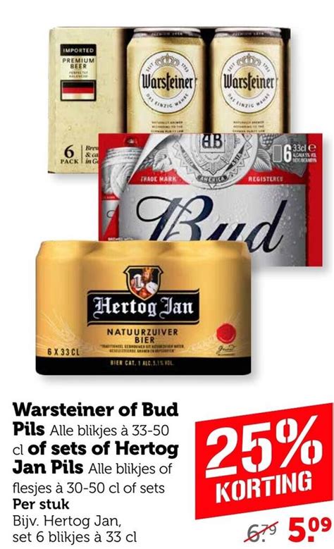 Warsteiner Of Bud Pils Of Sets Of Hertog Jan Pils Aanbieding Bij Coop