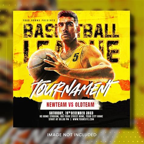 Premium PSD | Basketball tournament flyer