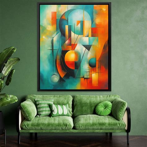 Abstract Wall Canvas Art Print Green Blue And Gold Art Luxury Wall Art