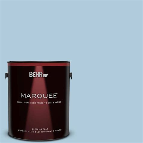 Behr Marquee 1 Gal S500 2 Essex Blue Flat Exterior Paint And Primer 445001 The Home Depot