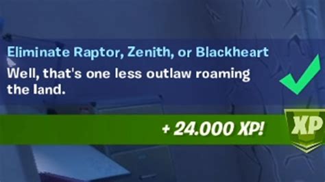 Eliminate Raptor Zenith Or Blackheart Challenge Quest Guide