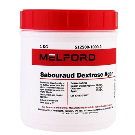 Melford Sabouraud Dextrose Agar Kg Medios Y Aditivos Para Medios