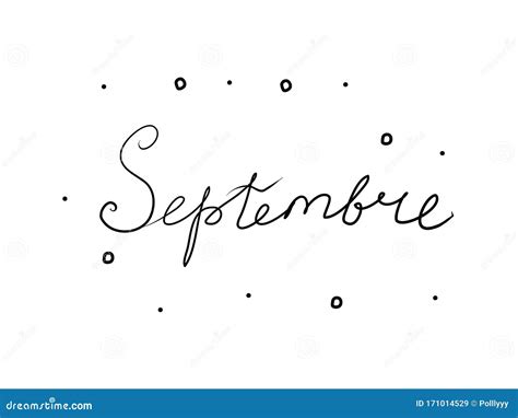 Septembre Phrase Handwritten With A Calligraphy Brush September In