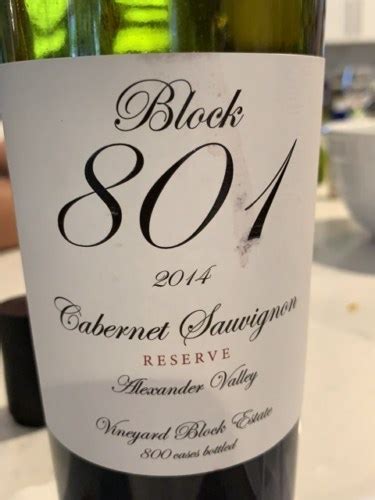 Vineyard Block Estate Block 801 Reserve Cabernet Sauvignon Vivino