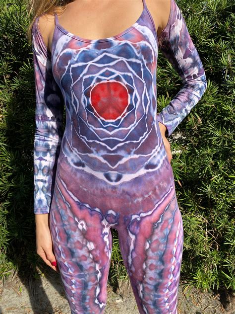 Medium Matrix Catsuit Tie Dye Bodysuit Festival Romper Rave Set Etsy