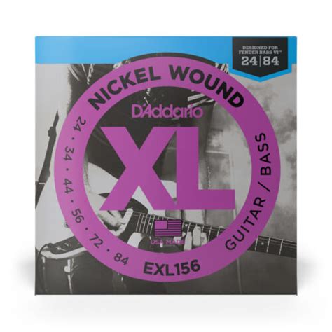 D Addario EXL 156 Nickel Wound 6 String Fender VI Bass Guitar Strings