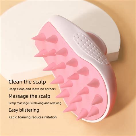 1pc Massage Hair Brush Abs Silicone Manual Head Massager Scalp Massaging Shampoo Brush For