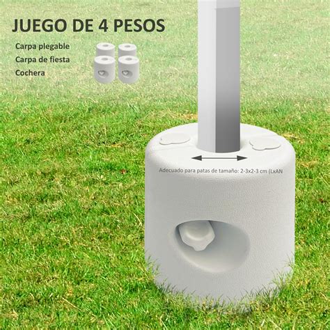 Outsunny Pack De Pesos Para Carpas Plegables Soportes Rellenables