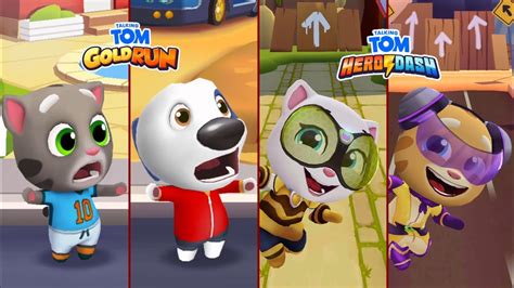 Talking Tom Gold Run Football Tom Hank Vs Hero Dash Queen Bee Angela