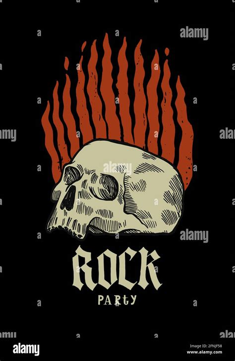 Human Skull Burning In Fire Rock Music T Shirt Print Vintage Occult