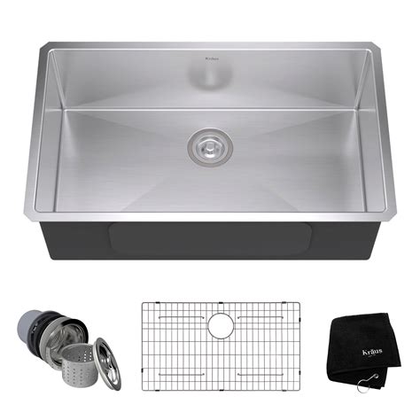 Kraus 32 Inch Rectangular Undermount Single Bowl Stainless Steel