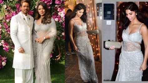 Suhana Khan Looks Stunning In Mother Gauri Khans White Sequin Saree See Her Pic मां गौरी खान