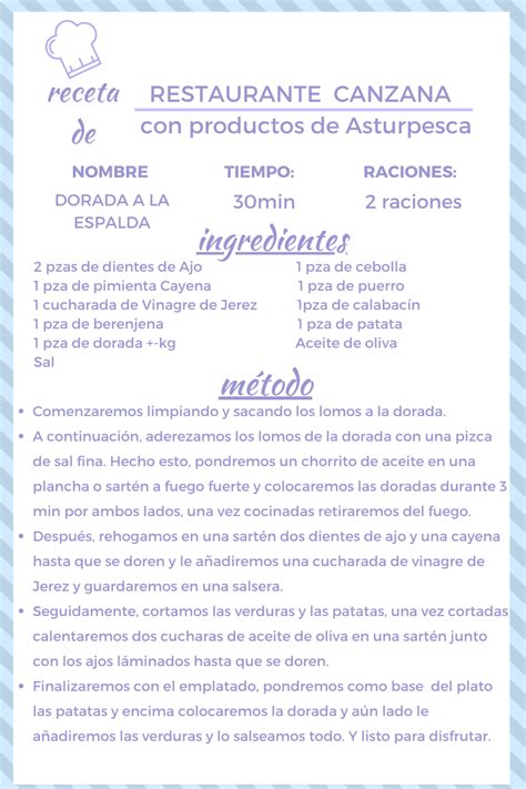 Receta De Dorada A La Espalda Asturpesca