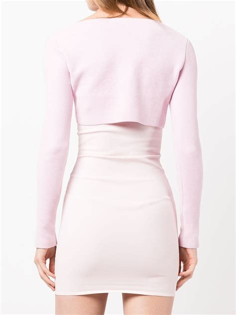 Alexander Wang Cropped Crystal Tie Cardigan Pink FARFETCH