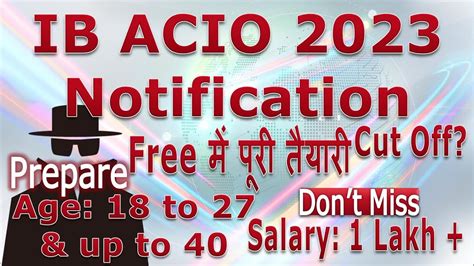 Ib Recruitment Notification Ib Acio Age Salary Syllabus Exam