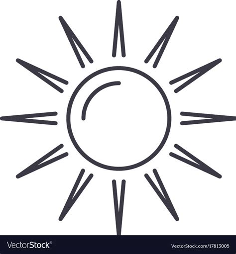 Sun Line Icon Sign Royalty Free Vector Image Vectorstock