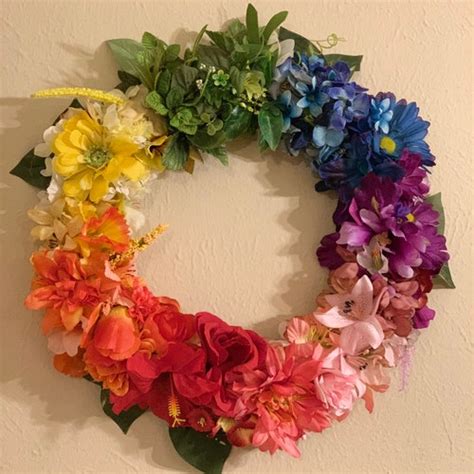 Rainbow Peace Sign Wreath Etsy