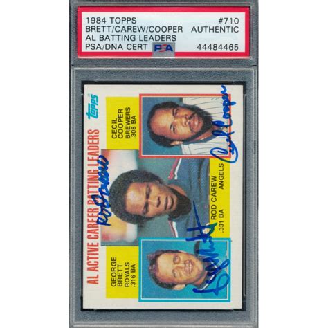 Rod Carew Cecil Cooper George Brett Signed Topps Al Batting