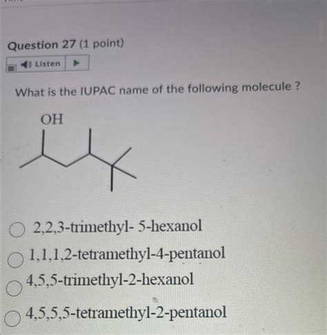 Solved Which Of The Following Molecules Contains Seven H