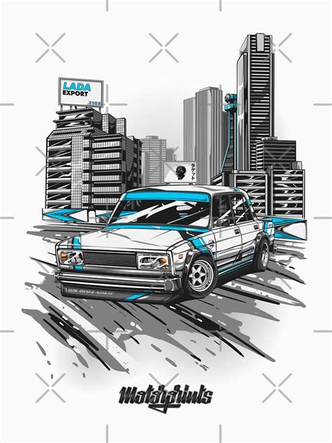 "Lada Export 2105 (blue)" T-shirt by MotorPrints | Redbubble | Car ...