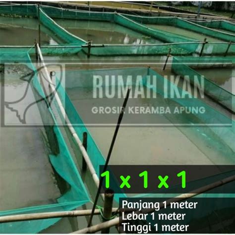 Jual RI Hapa Jaring Keramba Ikan Ukuran 1m X 1m X 1m Jaring Kasa