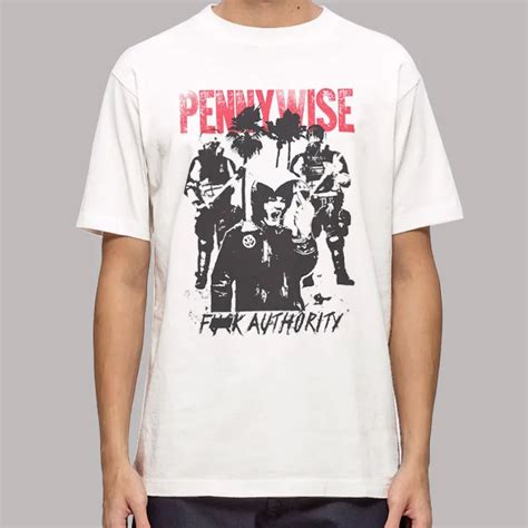 Vintage Pennywise Fuck Authority T Shirt Hole Shirts