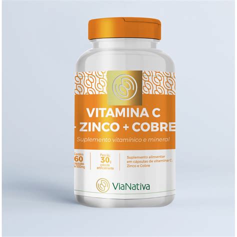 Vitamina C Zinco E Cobre C Psulas Mg Vianativa