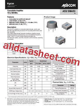 A53 Datasheet(PDF) - Tyco Electronics