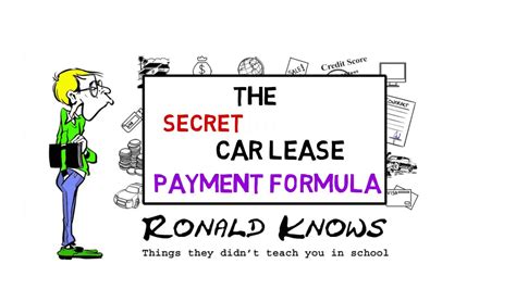 Car Lease Payment Formula Explained Youtube