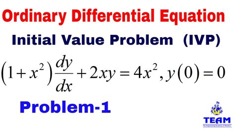 Solution Of Initial Value Problem1 Ordinary Differential Equation YouTube