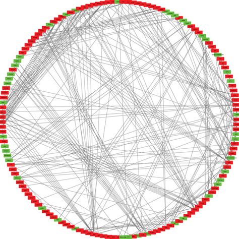 Protein Protein Interaction Networks Red Up Regulated Green