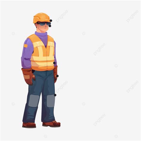 Worker In Safety Equipment Engineer Tool Tools PNG And Vector With