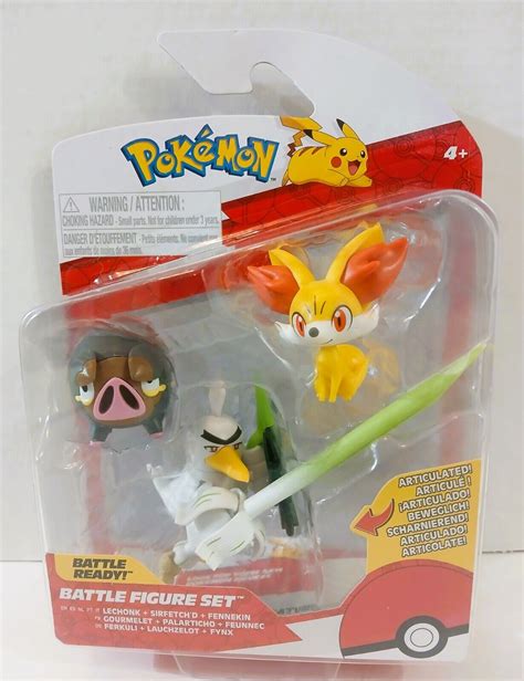 Pokemon Battle Ready Lechonk Sirfetch D Fennekin Battle Figure Set New