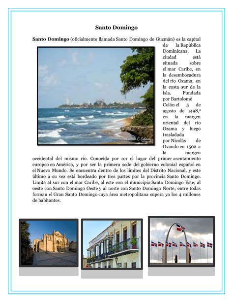 Guia Turistica De Rep Dom Santo Domingo Santo Domingo Oficialmente