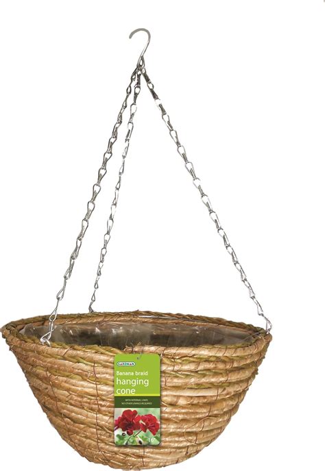 Gardman 02786 2 Tone Rope Hanging Basket Multi Colour 35 Cm 14 Inch Uk Garden