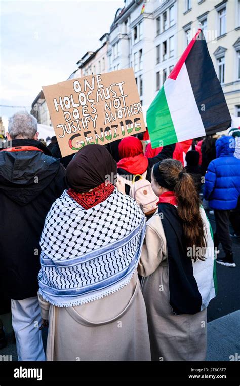 Pro Pal Stinensische Demo Berlin Ca Menschen Nahmen Am