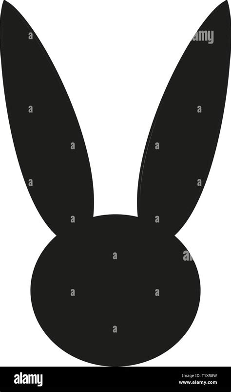 Blanco Y Negro Silueta De Cabeza De Conejito De Pascua Imagen Vector De