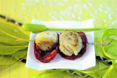 Brochettes De Saint Jacques Au Chorizo Gourmandiz