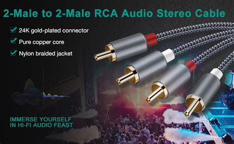 Rca Cable Goalfish Male To Male Rca To Rca Audio Stereo Subwoofer