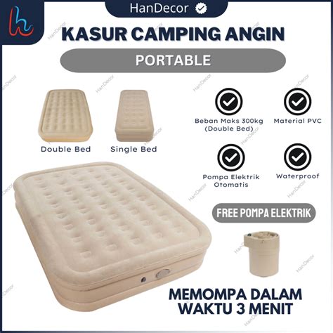 Jual Kasur Camping Matras Kasur Angin Inflatable Camping Bed Single