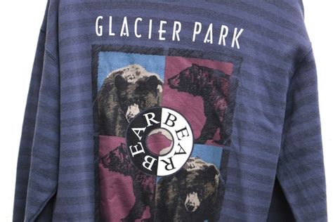 Vintage Glacier National Park Bear Sweatshirt Xl Gem