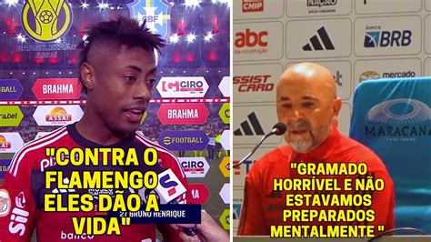 Sampaoli Responde Pergunta Pol Mica P S Jogo E Bruno Henrique Bastante