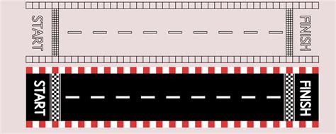 Outline Silhouette Racing Track With Start And Finish Icon Set Isolated