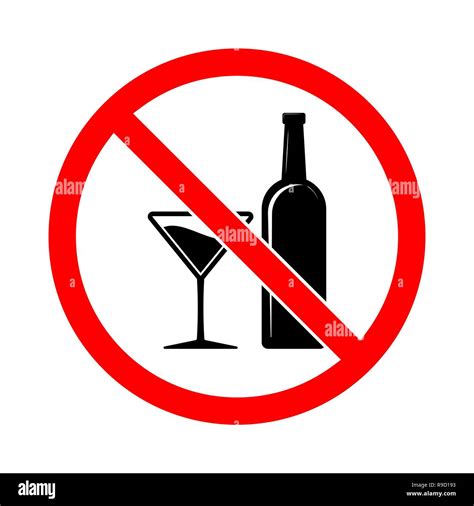 No alcohol sign. Vector illustration. Prohibition sign for alcohol. No alcohol drink sign Stock ...