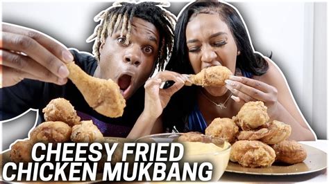 CHEESY FRIED CHICKEN MUKBANG!!! - YouTube