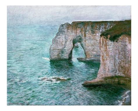 The Manne Porte At Etretat By Monet C Print Canvas Art Framed Print