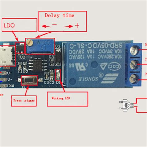 Jual Delay Relay Timer Module V V Trigger Delay Switch Micro Usb