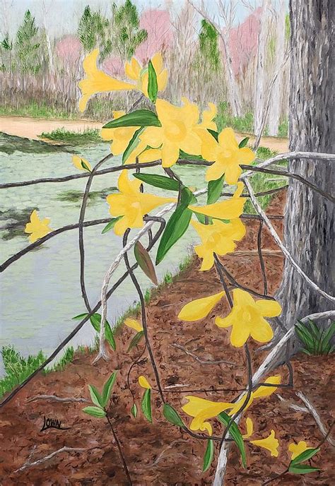 Yellow Jessamine Painting by Wayne Lown - Pixels