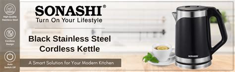 Sonashi L Stainless Steel Cordless Kettle Black Skt Buy Online